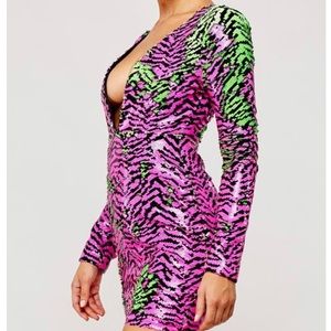Tiger pattern mini dress